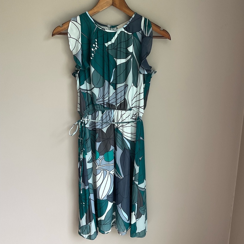 Loft Flutter Sleeve Floral‎ Dress XS